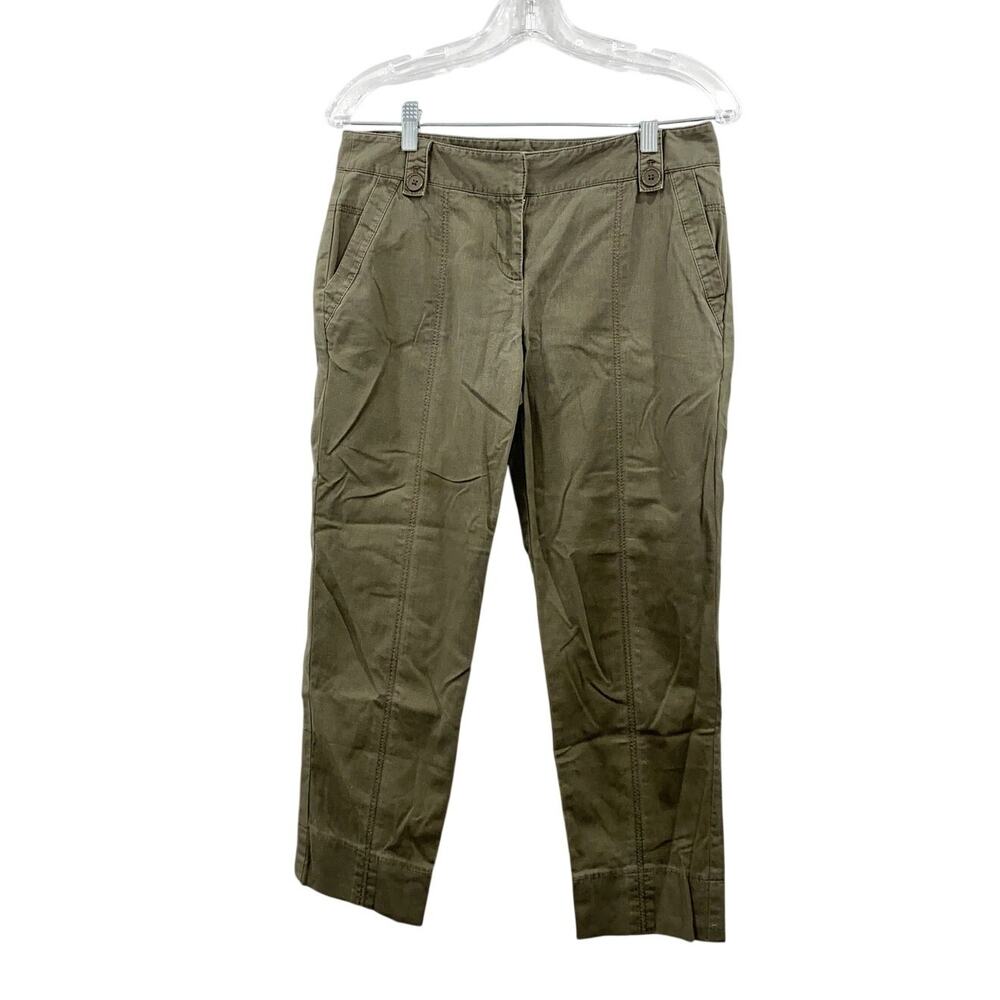 LOFT Womens Olive Green Casual Utility Cargo Capris Pants Size 4